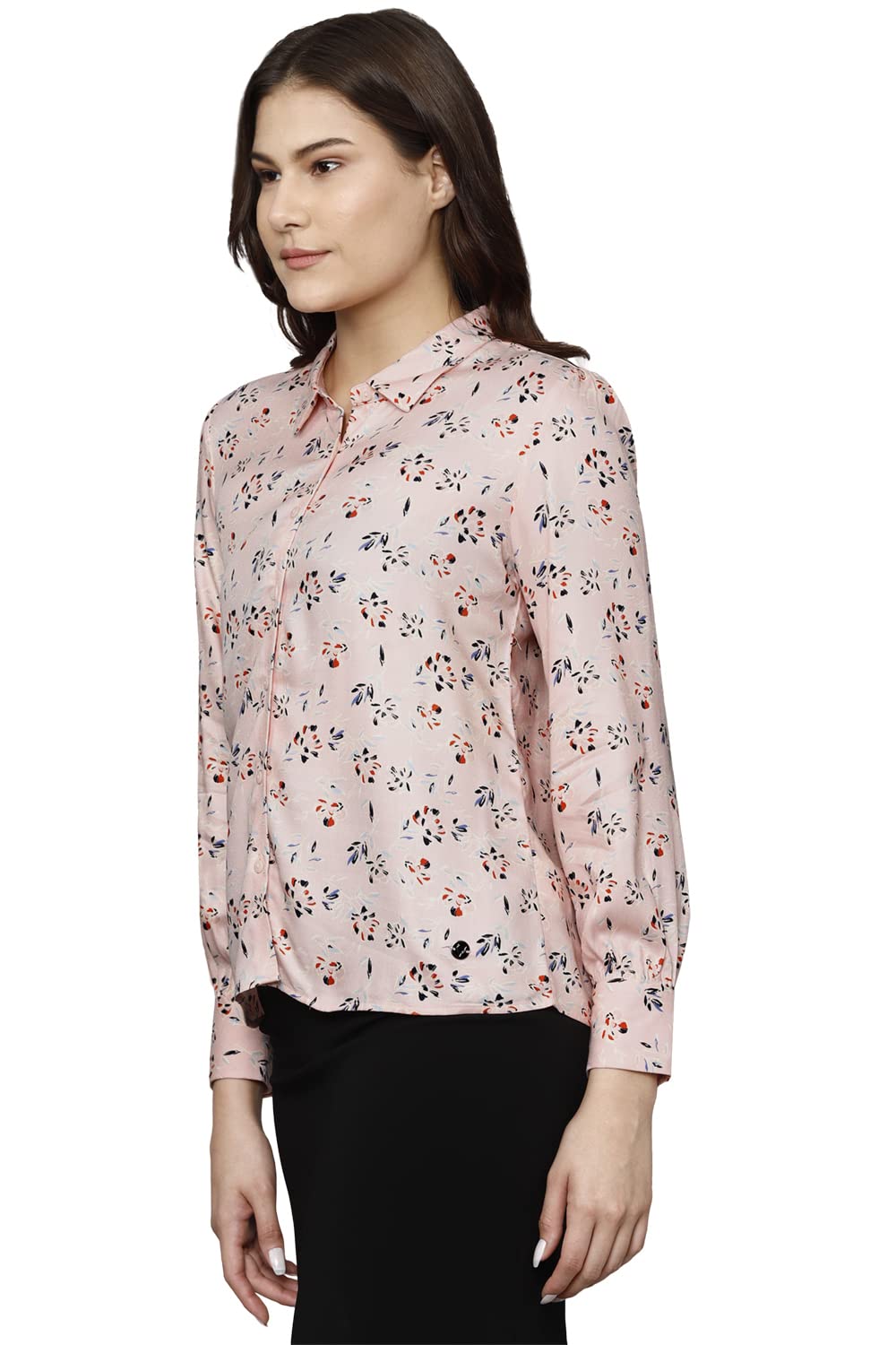 Allen Solly Women's PINK Printed Long Sleeve Casual Shirt