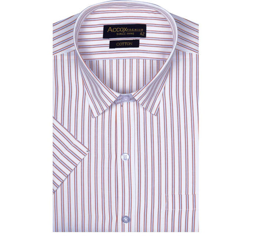 Accox Men's Cotton Striped Formal Shirt (B0CQTKMKNK)