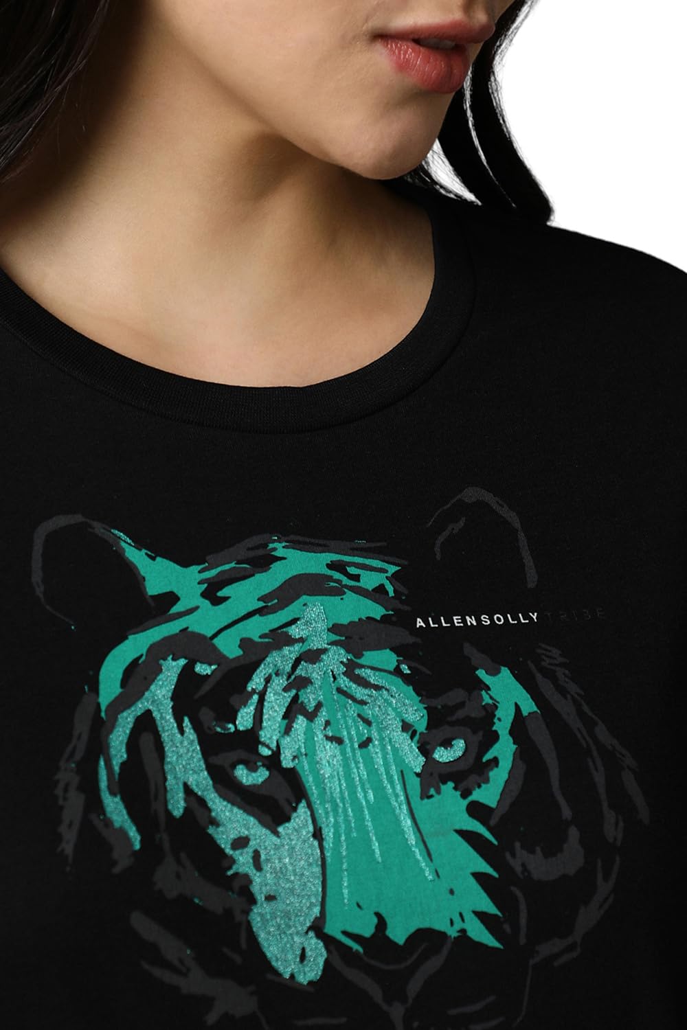 Allen Solly Women's Black Printed Long Sleeve T-Shirt