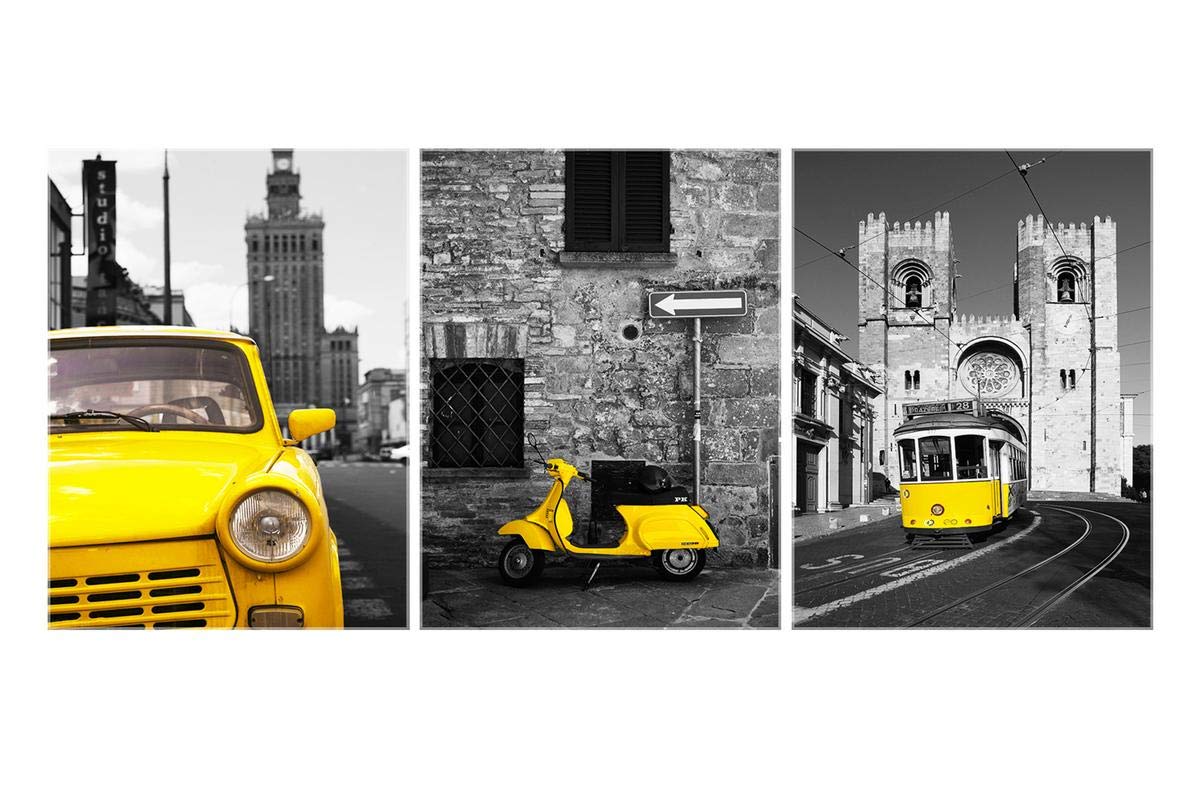 SAF paintings Multieffect UV Textured Panel Painting (Set of 3, 12 Inches X 27 Inches (SANFC12215) SANFC12215