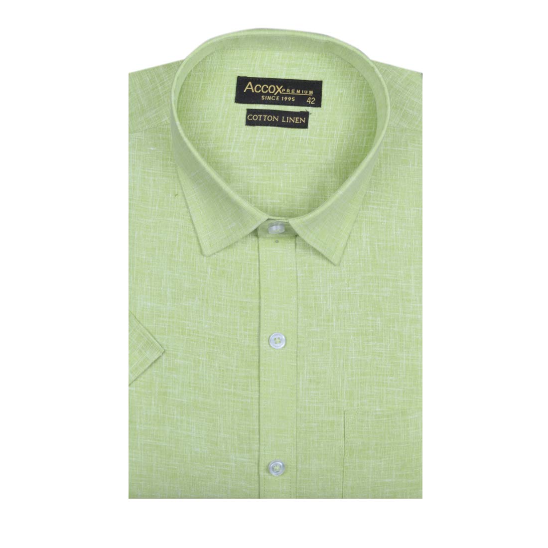 Accox Men's Cotton Linen Plain Formal Shirt (B08JGYMSCK)