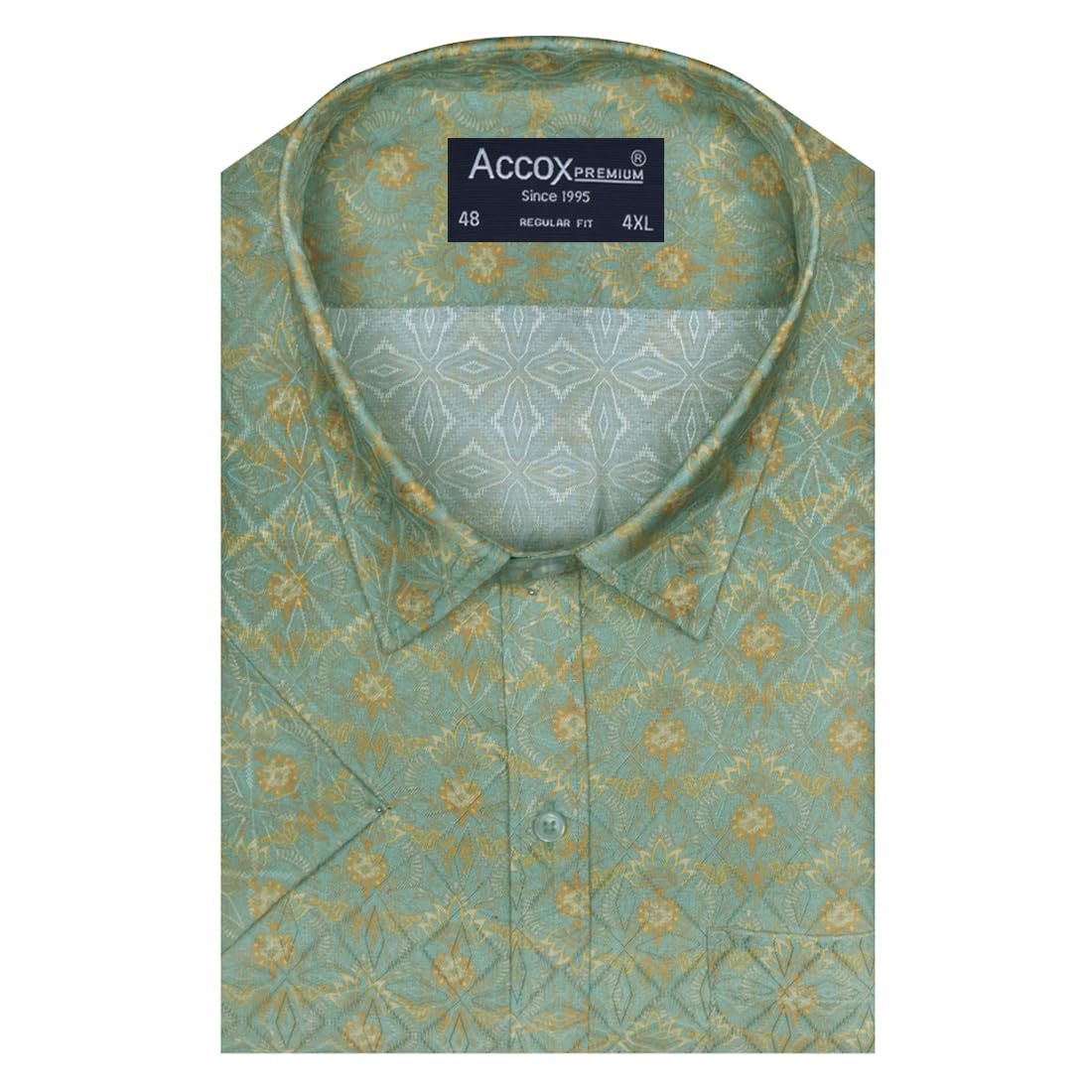 Accox Men's Cotton Printed Formal Shirt (B0DJ5K7B9Q)