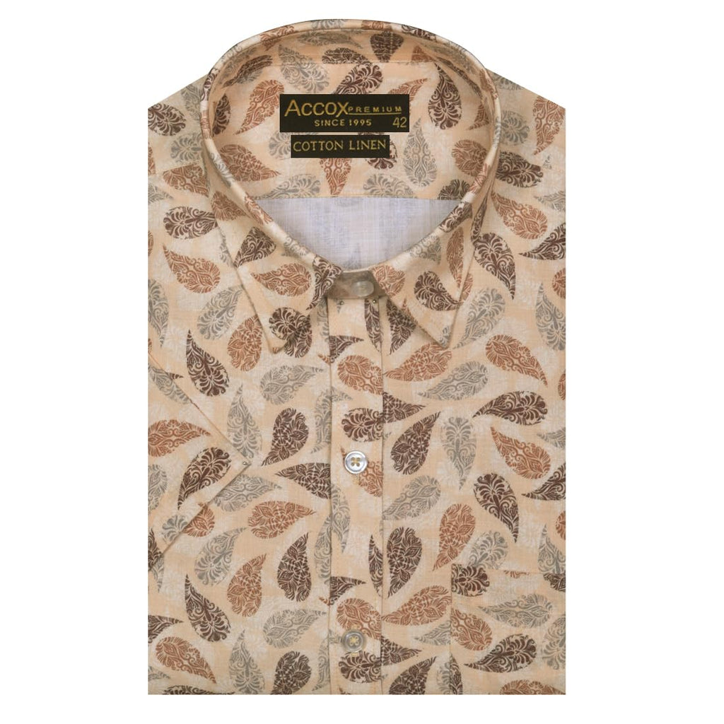 Accox Men's Cotton Printed Formal Shirt (B0D8BNK1H9)