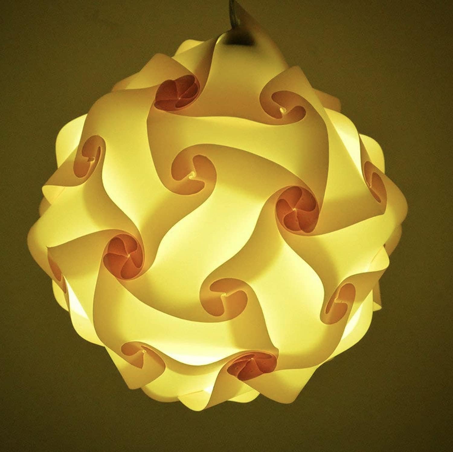 My Real Store Plastic Self Assemble Jigsaw Puzzle Ball Decorative Diwali Lantern, Jhumar Light Lamp, Lantern Ball for All Festival Decoration (Yellow) (Pack of 1) |