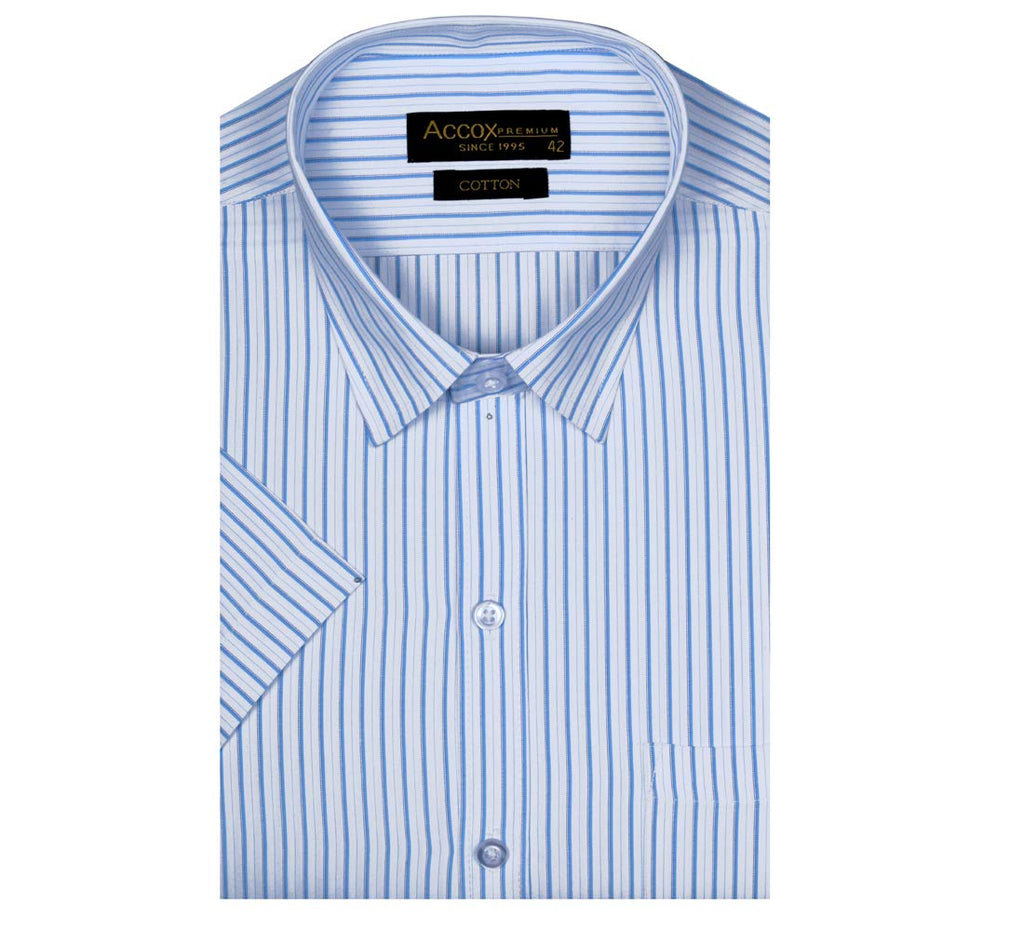 Accox Men's Cotton Striped Formal Shirt (B0CQTJYDTY)