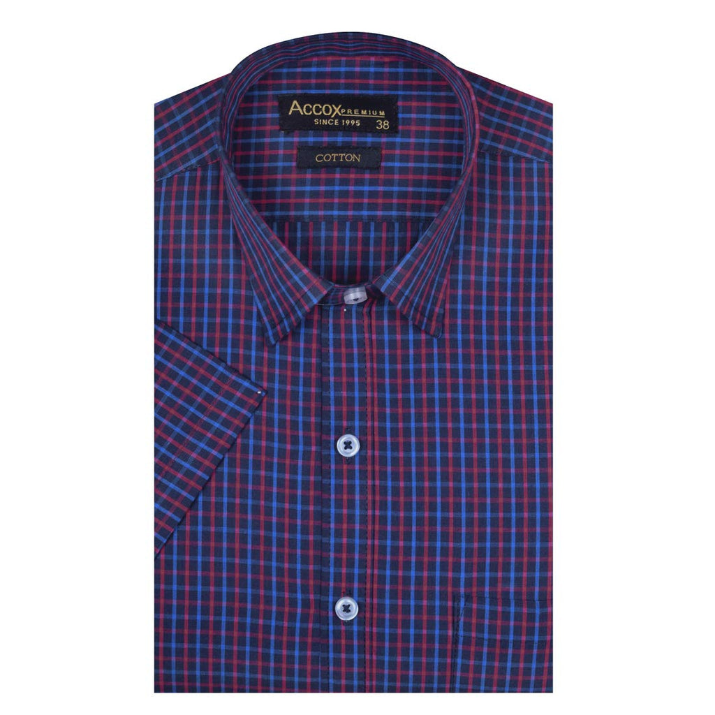Accox Men's Cotton Checkered Formal Shirt (B08KF5RLJR)