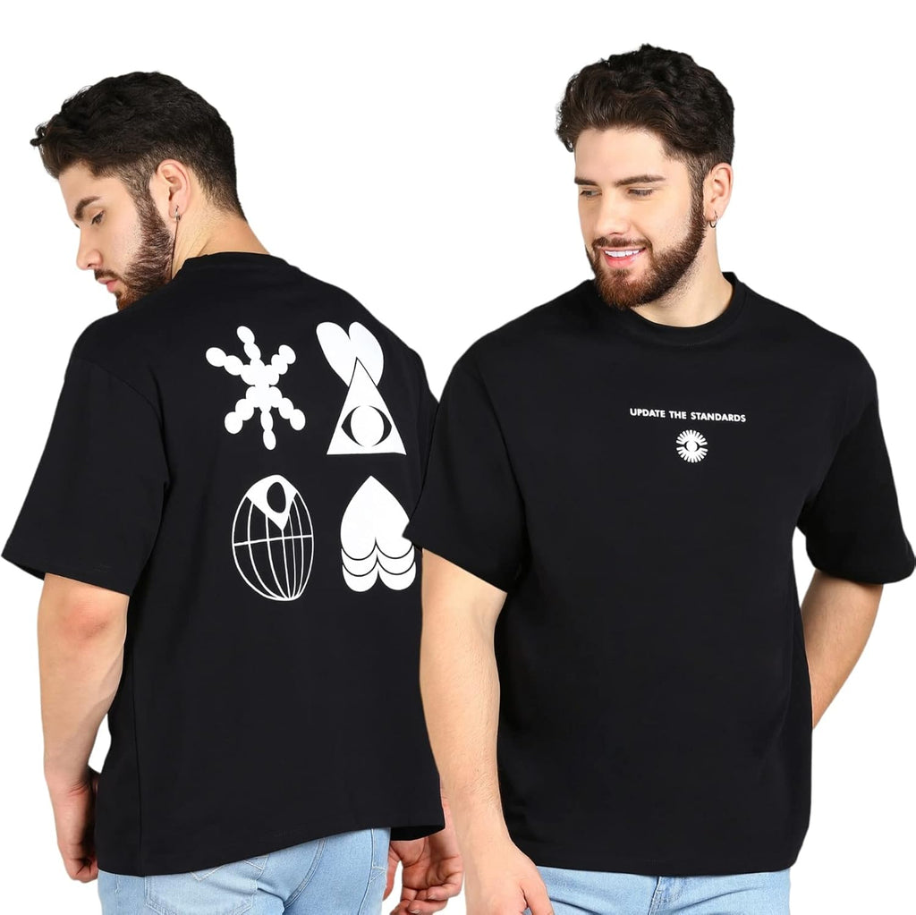 Alan Jones Clothing Men's Printed Premium Heavy Gauge Cotton Oversized T-Shirt-1