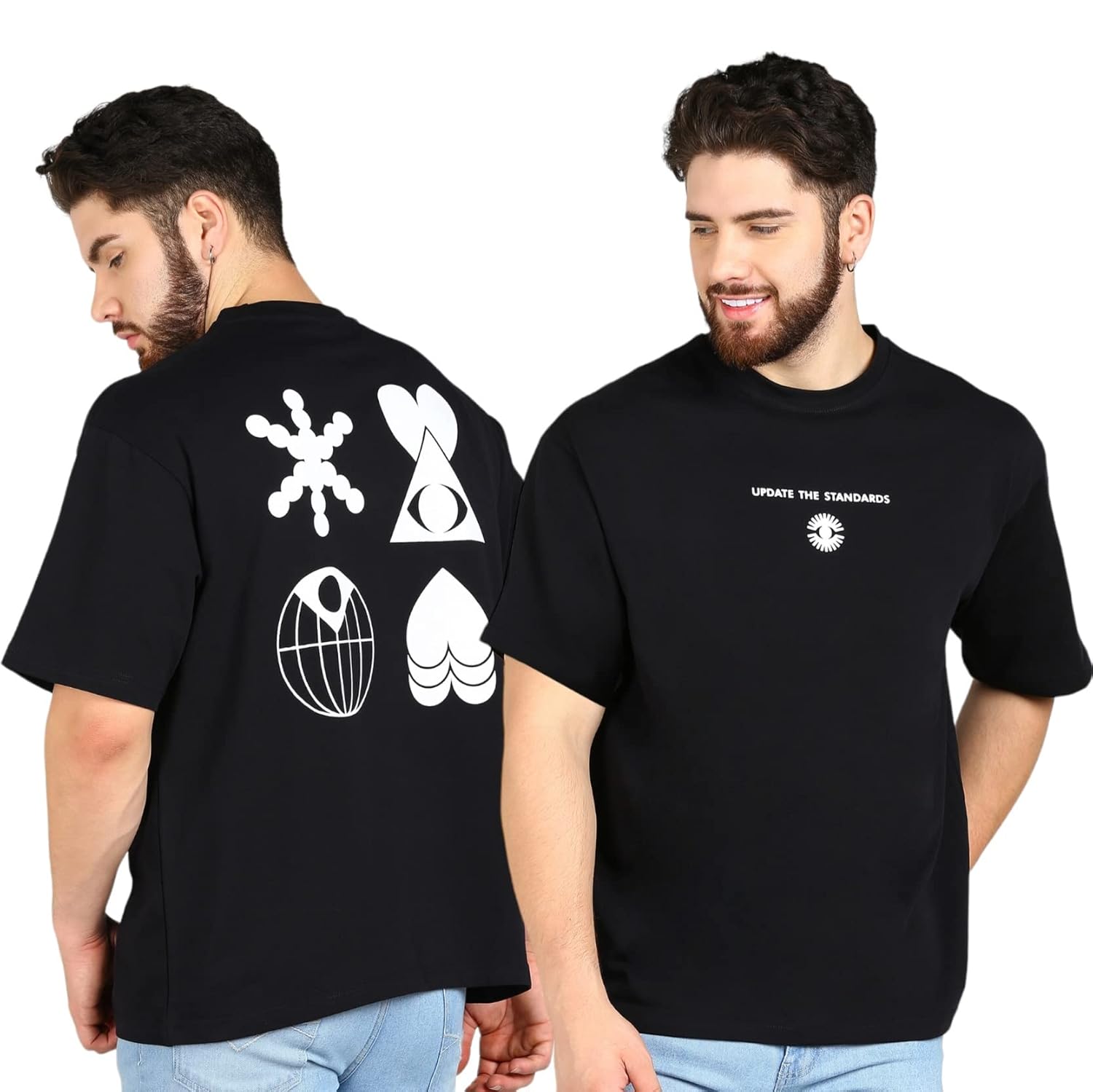Alan Jones Clothing Men's Printed Premium Heavy Gauge Cotton Oversized T-Shirt-1