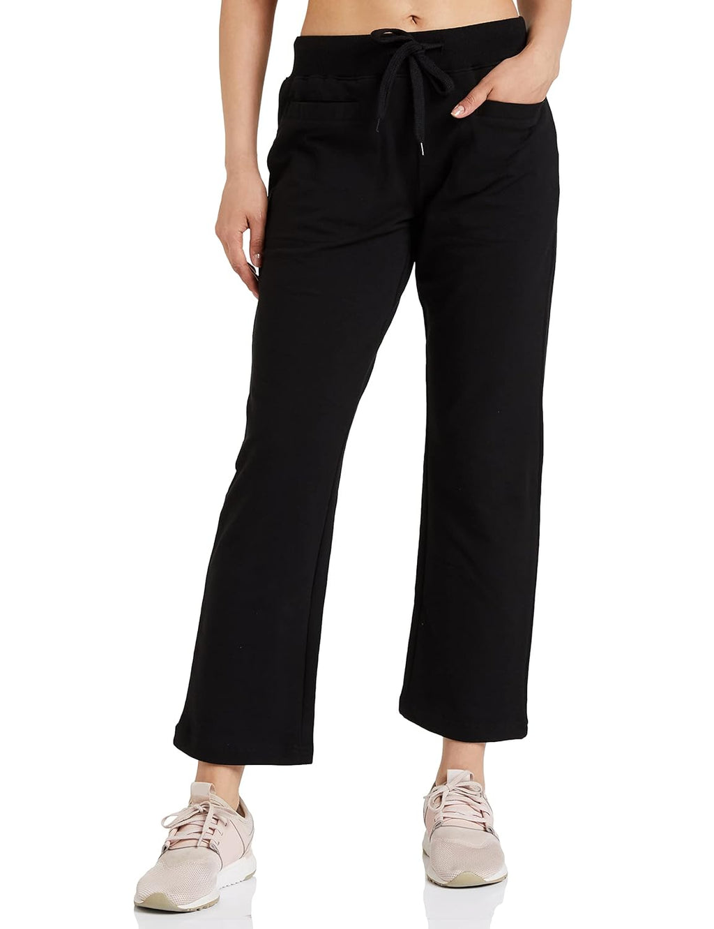 Amazon Brand - Symbol Women's Regular Mid Rise Ankle Length Straight Fit All-Season Jogger Track Pant