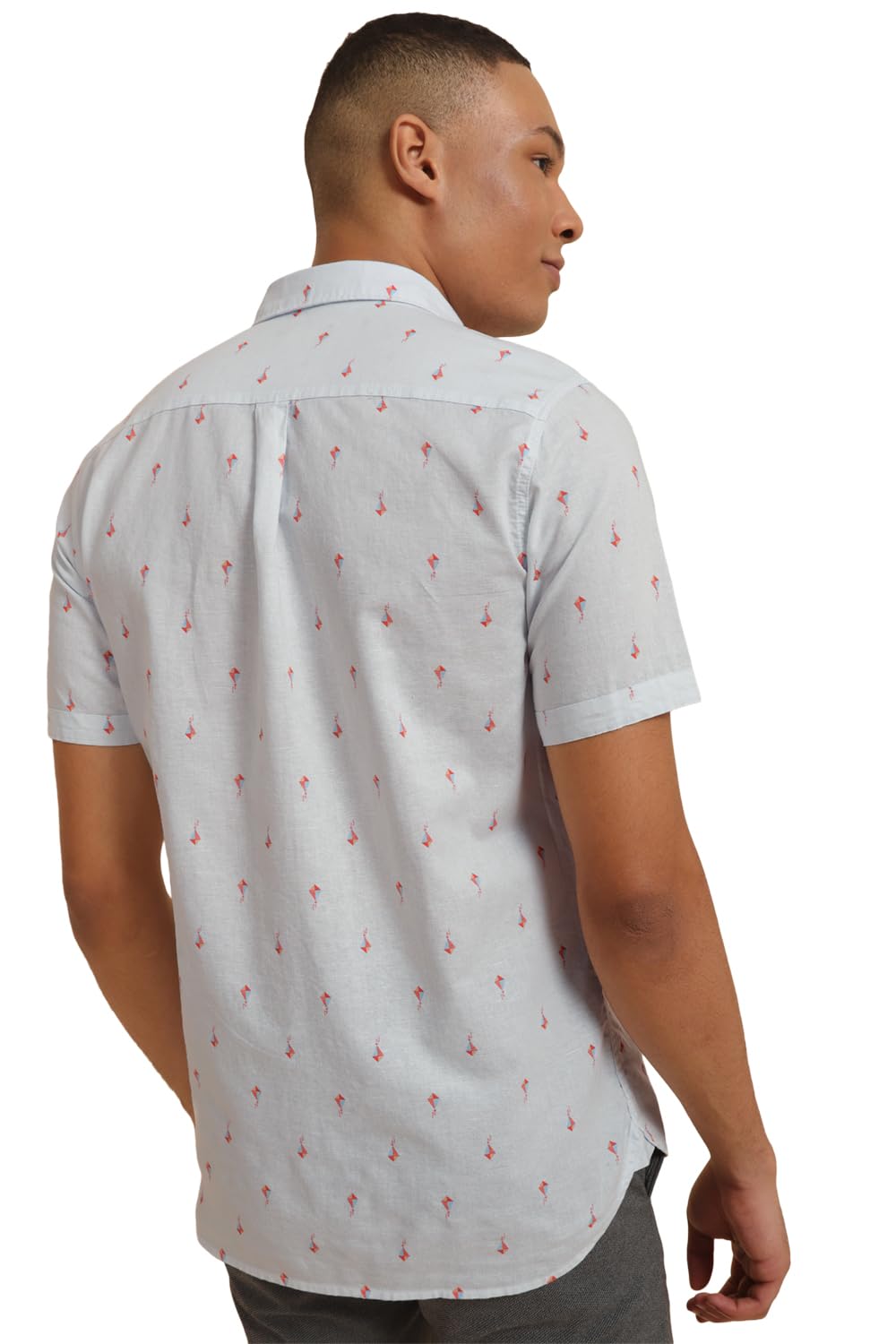 Allen Solly Men's Regular Fit Print Half Sleeves Casual Shirts