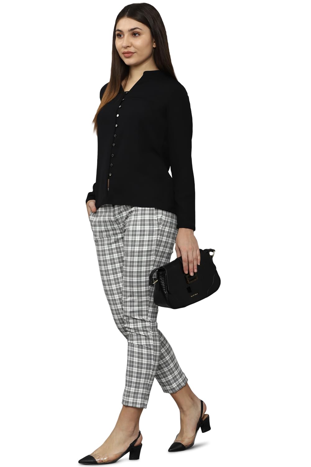 Allen Solly Women's Black Plain Long Sleeve Casual Shirt