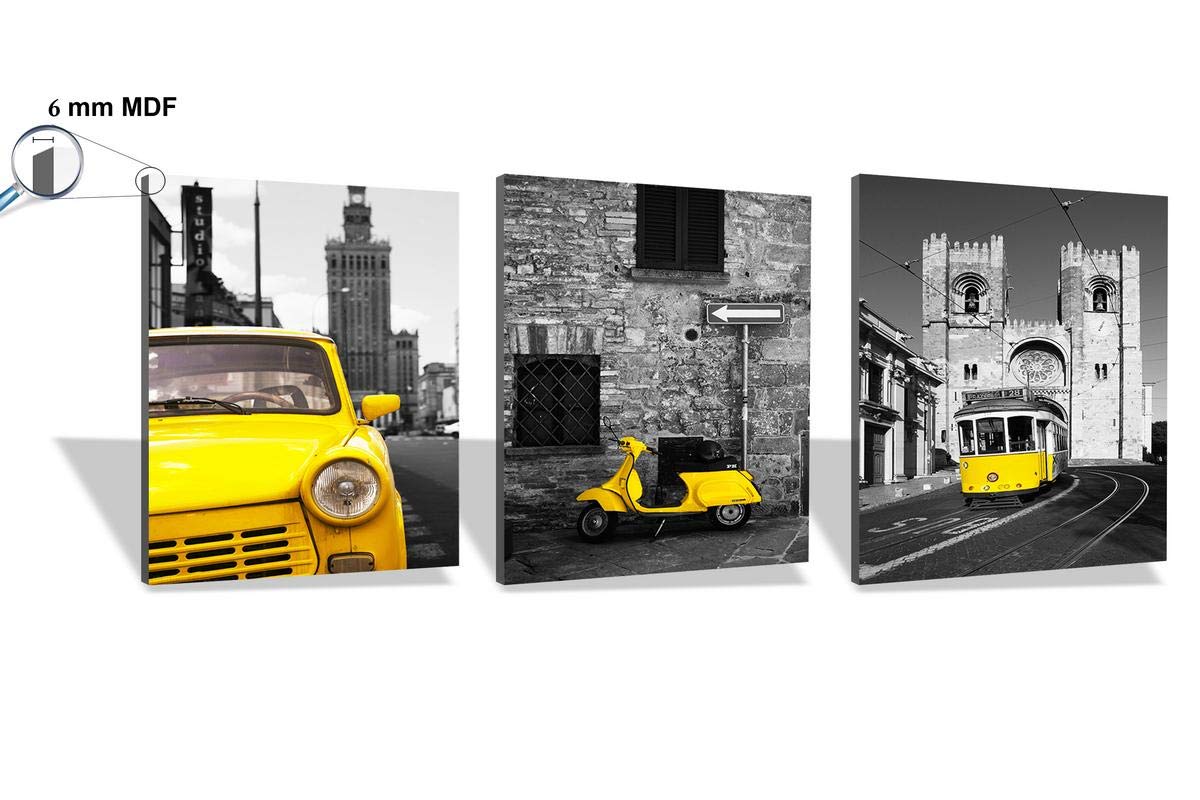 SAF paintings Multieffect UV Textured Panel Painting (Set of 3, 12 Inches X 27 Inches (SANFC12215) SANFC12215