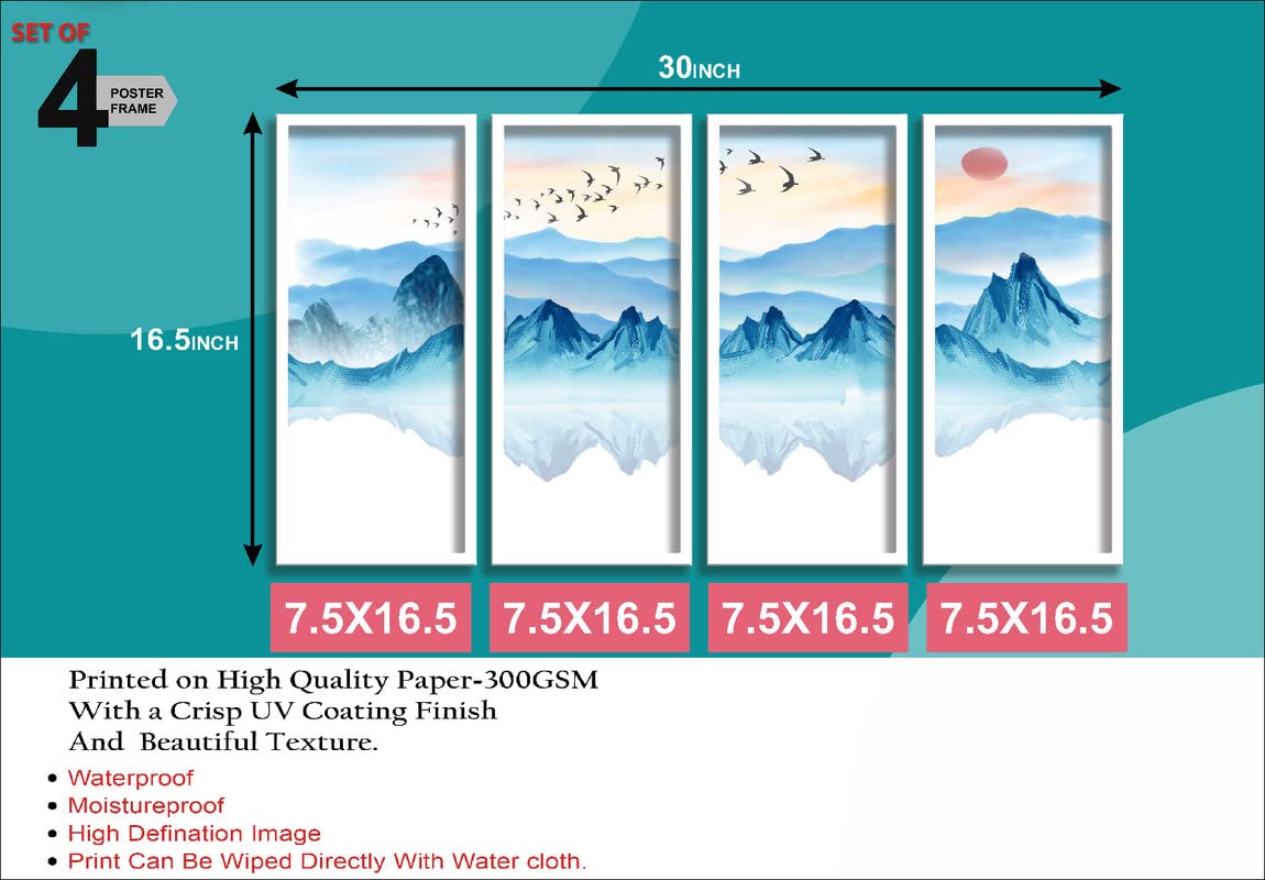 SAF paintings Premium Modern Art Digital Reprint 16.5 inch x 30 inch Painting () COMBO-115-LP4