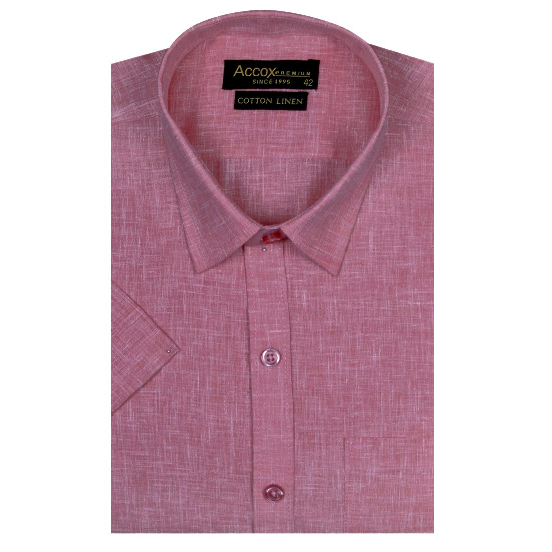 Accox Men's Cotton Linen Plain Formal Shirt (B08JGZFQP1)
