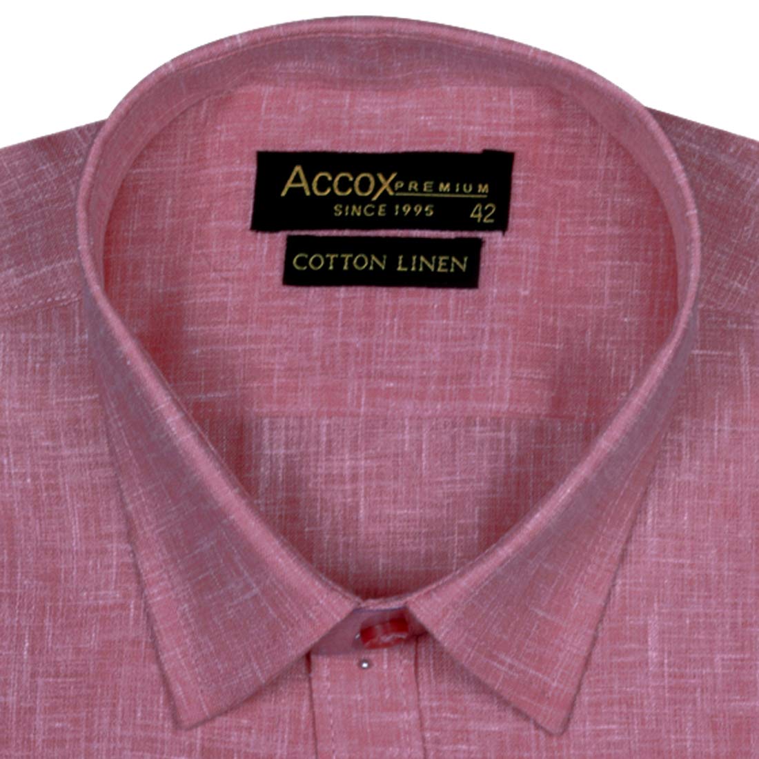 Accox Men's Cotton Linen Plain Formal Shirt (B08JGZFQP1)