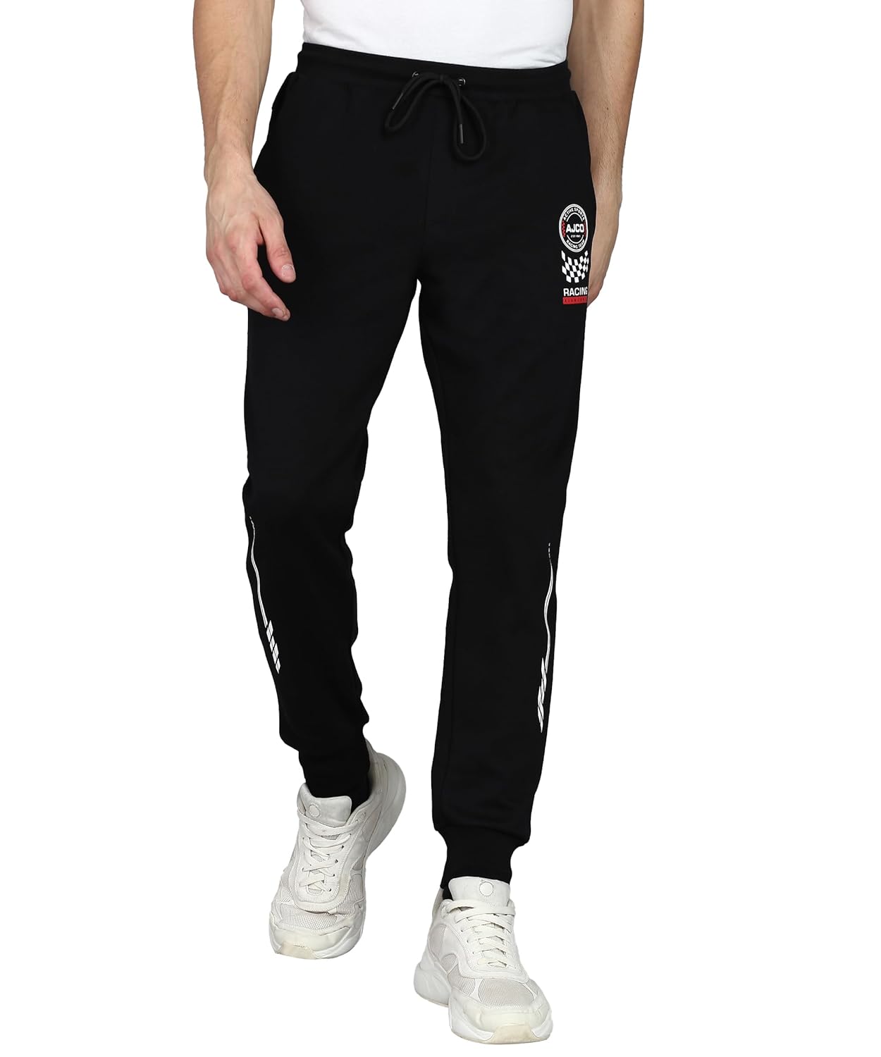 Alan Jones Clothing Men's Solid Regular Fit Cotton Joggers Track Pant