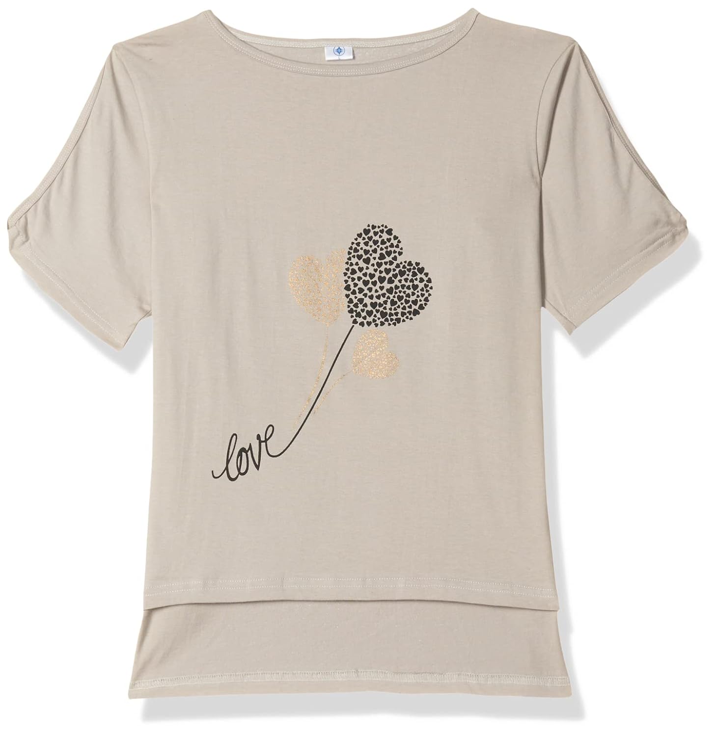 GRECIILOOKS Women's Printed Regular Fit T-Shirt (Brown)