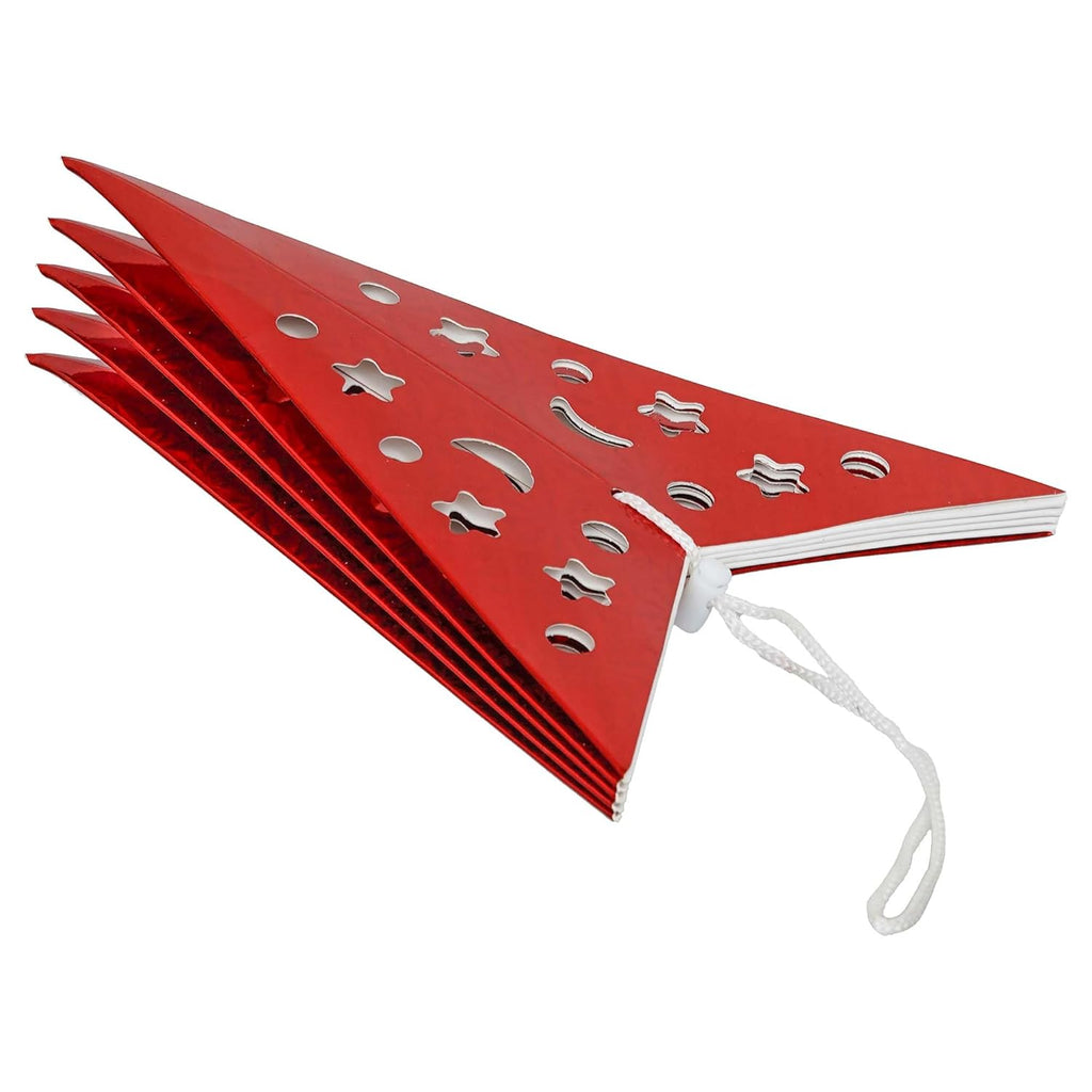 eCraftIndia Red Paper Merry Christmas Star Lantern Lights for Decoration| Diwali Christmas Lantern| Aakash Kandil for Diwali| Hanging Lantern for Home Decoration Balcony| Christmas Decor Items