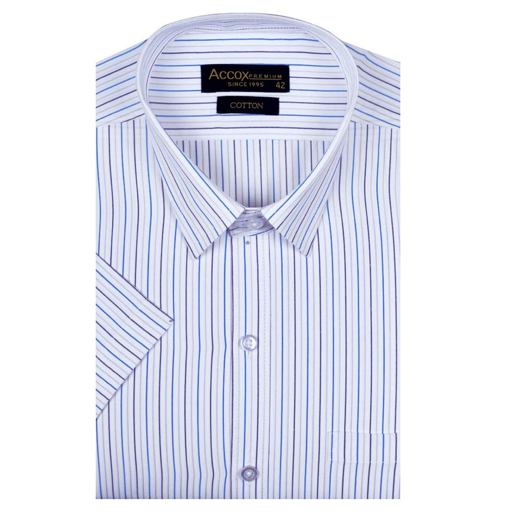 Accox Men's Cotton Striped Formal Shirt (B08YRJPSTR)