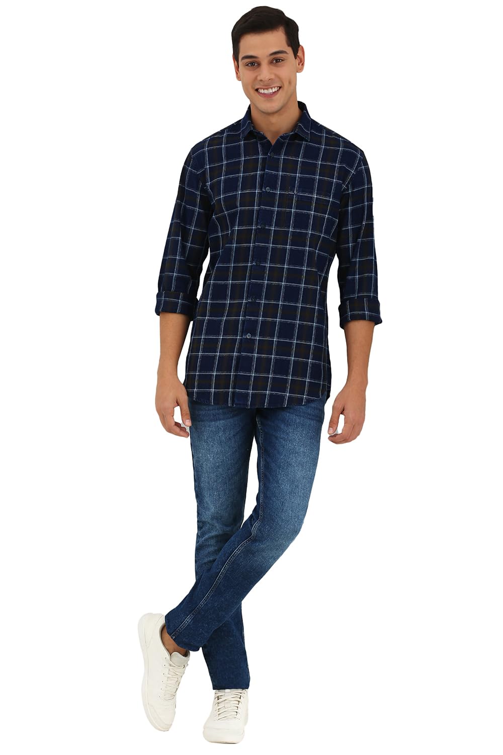 Allen Solly Men's Checkered Full Sleeve Slim Fit Shirt