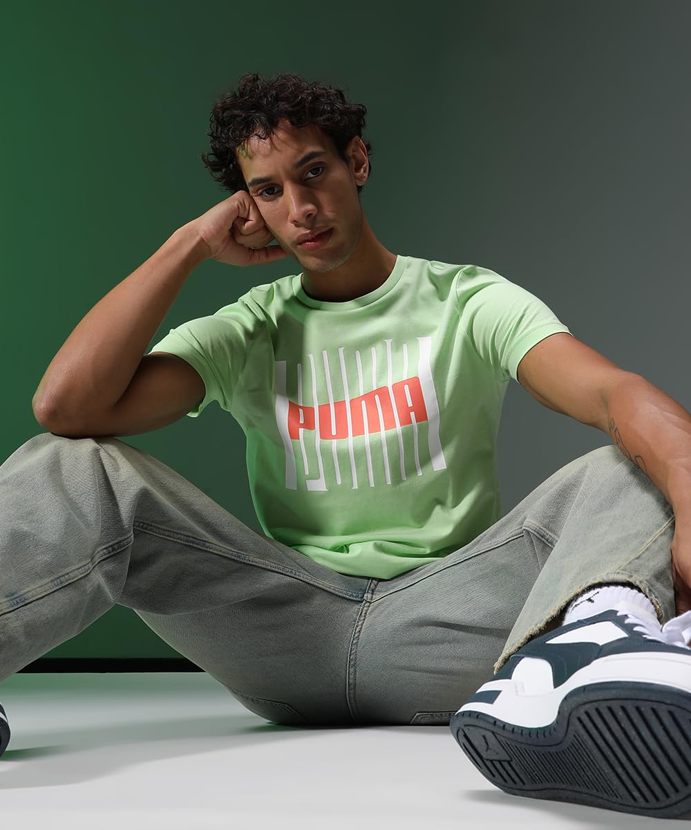 Puma Men's Letter Print Regular Fit T-Shirt