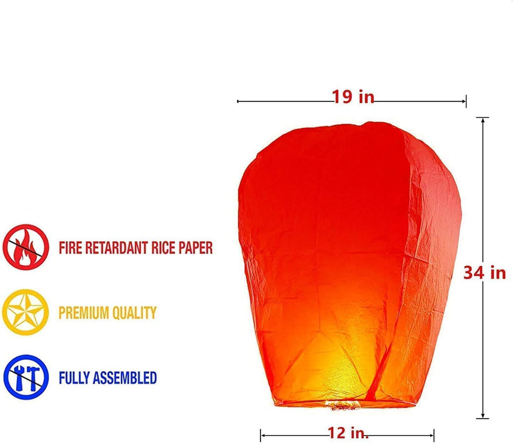 Wishing Hot Air Balloon | Colorful Paper Sky Lanetrns | Flying Night Sky Lanterns | Candle for Diwali/Christmas/Marriage/Birthday/All Festivals - Multicolor (Pack of 10)