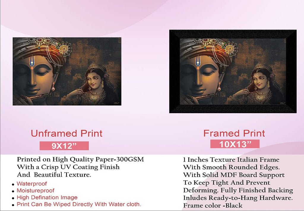 SAF paintings Radha Krishna Painting UV Textured Home Decorative Gift Item with Synthetic Frame