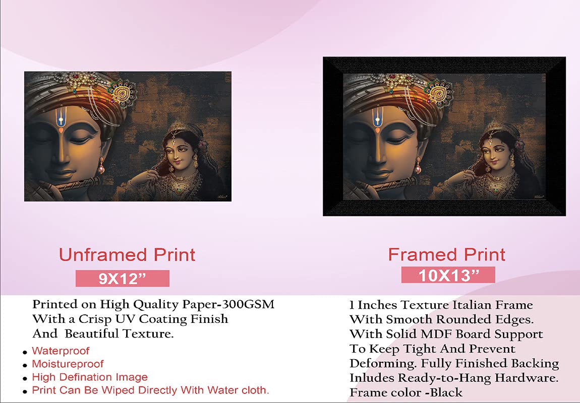 SAF paintings Radha Krishna Painting UV Textured Home Decorative Gift Item with Synthetic Frame