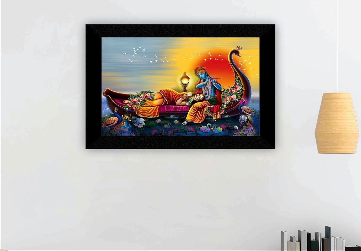 SAF paintings Romance Radhe Krishna Painting UV Textured Home Decorative Gift Item with Synthetic Frame