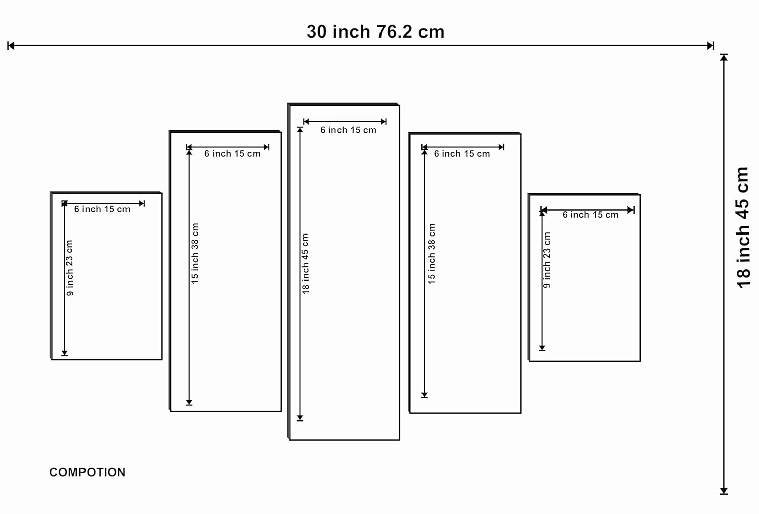 SAF Radha krishna Paintings for Living Room | Painting for Wall Decoration | 3D Wall Art for Bedroom | Radha krishna Religious Wall Painting Set of 5 (75 x 45 cms) SANFPNLS35490