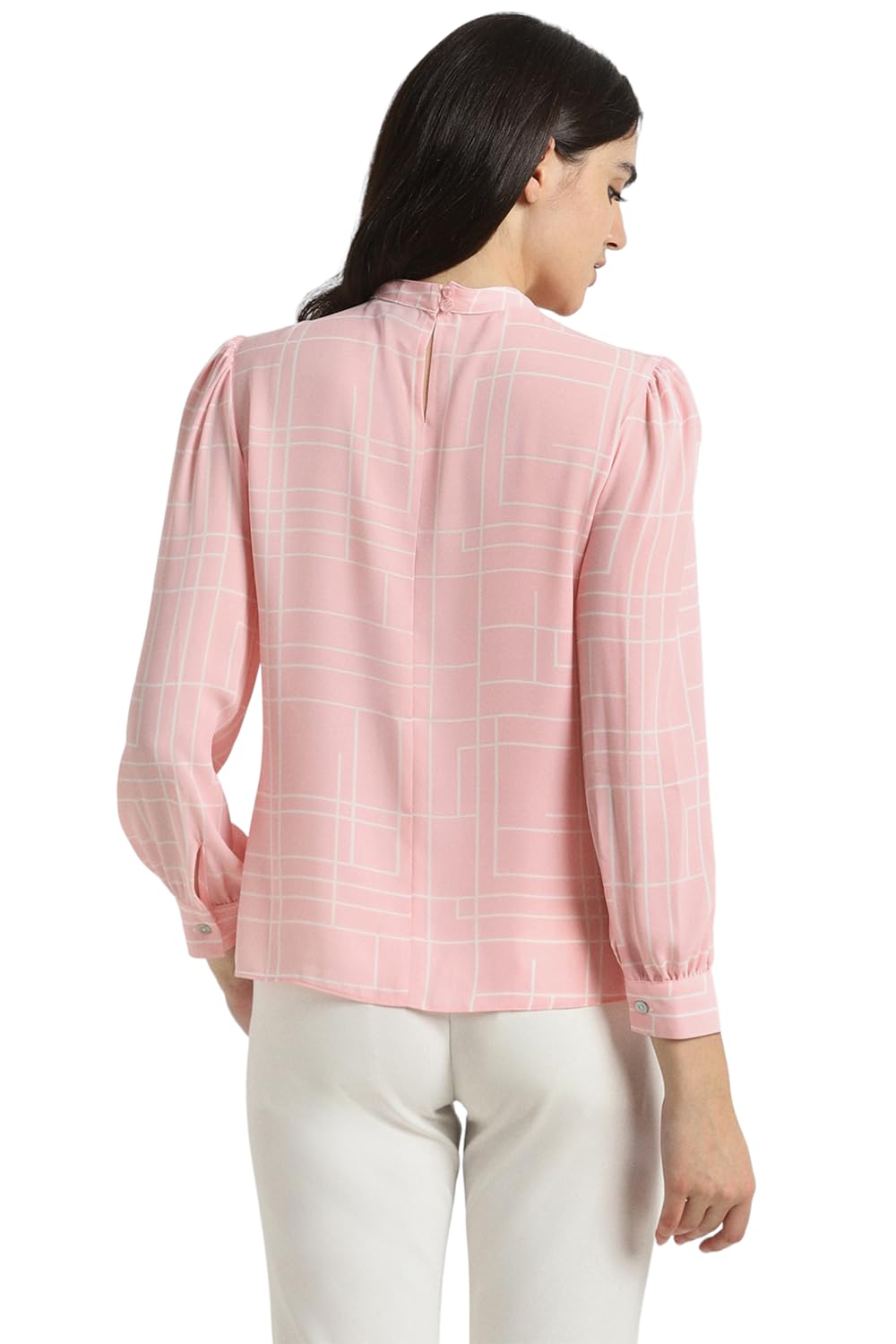 Allen Solly Women's Pink Printed Long Sleeve Casual Shirt