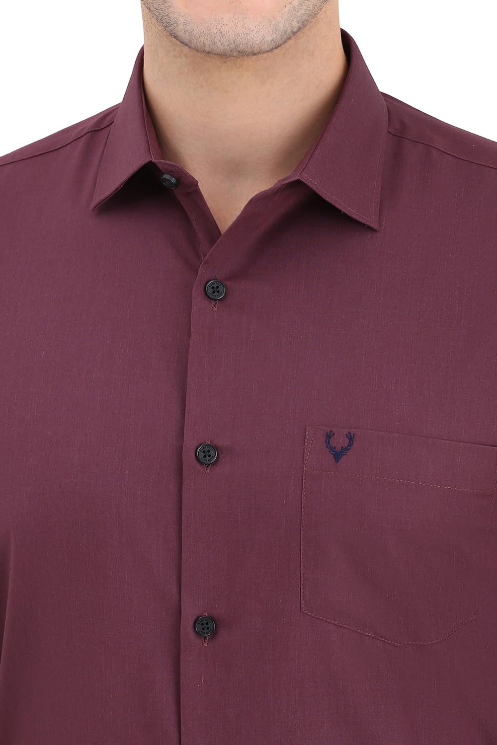 Men Maroon Slim Fit Solid Full Sleeves Formal Shirts