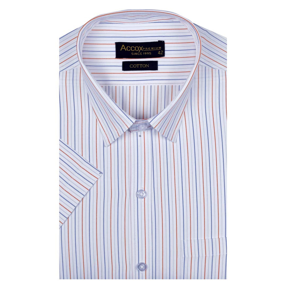 Accox Men's Cotton Striped Formal Shirt (B08YRBR6DB)