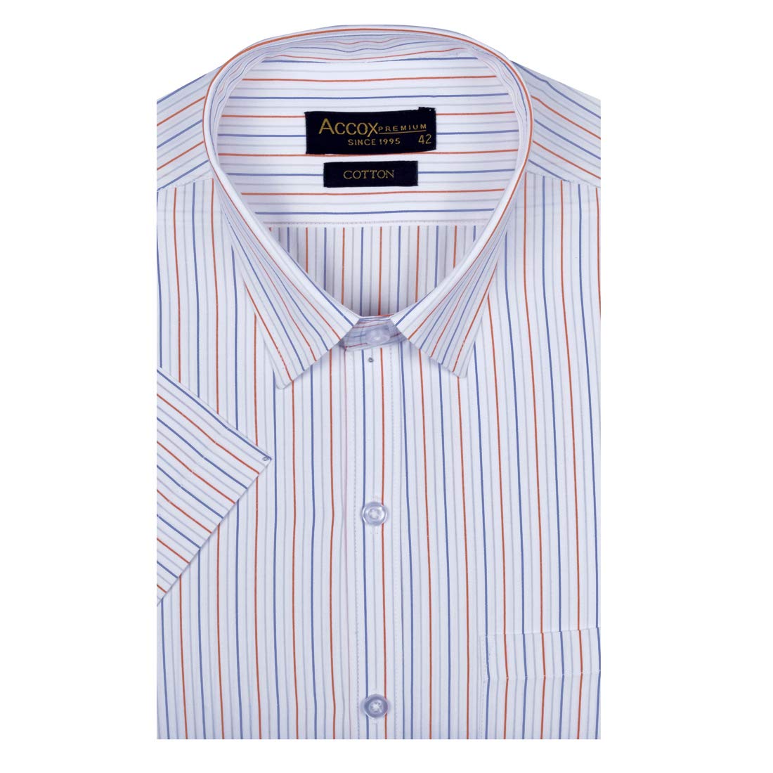 Accox Men's Cotton Striped Formal Shirt (B08YRBR6DB)