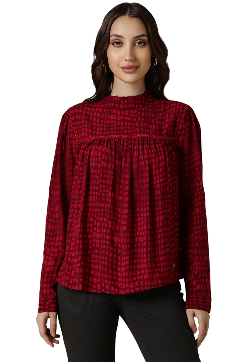 Allen Solly Women's Pink Full Sleeve Casual Shirt