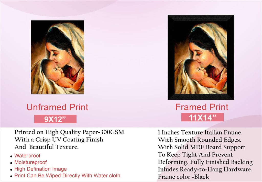 SAF paintings New Born Baby And Mother Black frame painting for Wall Decoration,Home and Office OL-SANFK33310