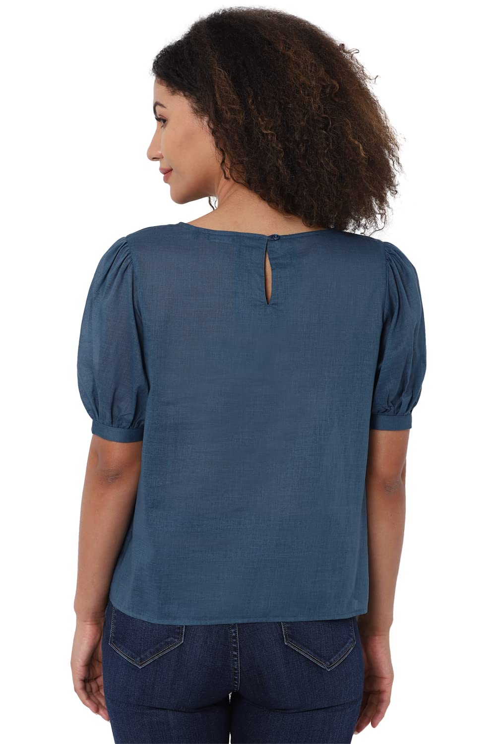 Allen Solly Women's Cotton Pink Plain Half Sleeve T-Shirt