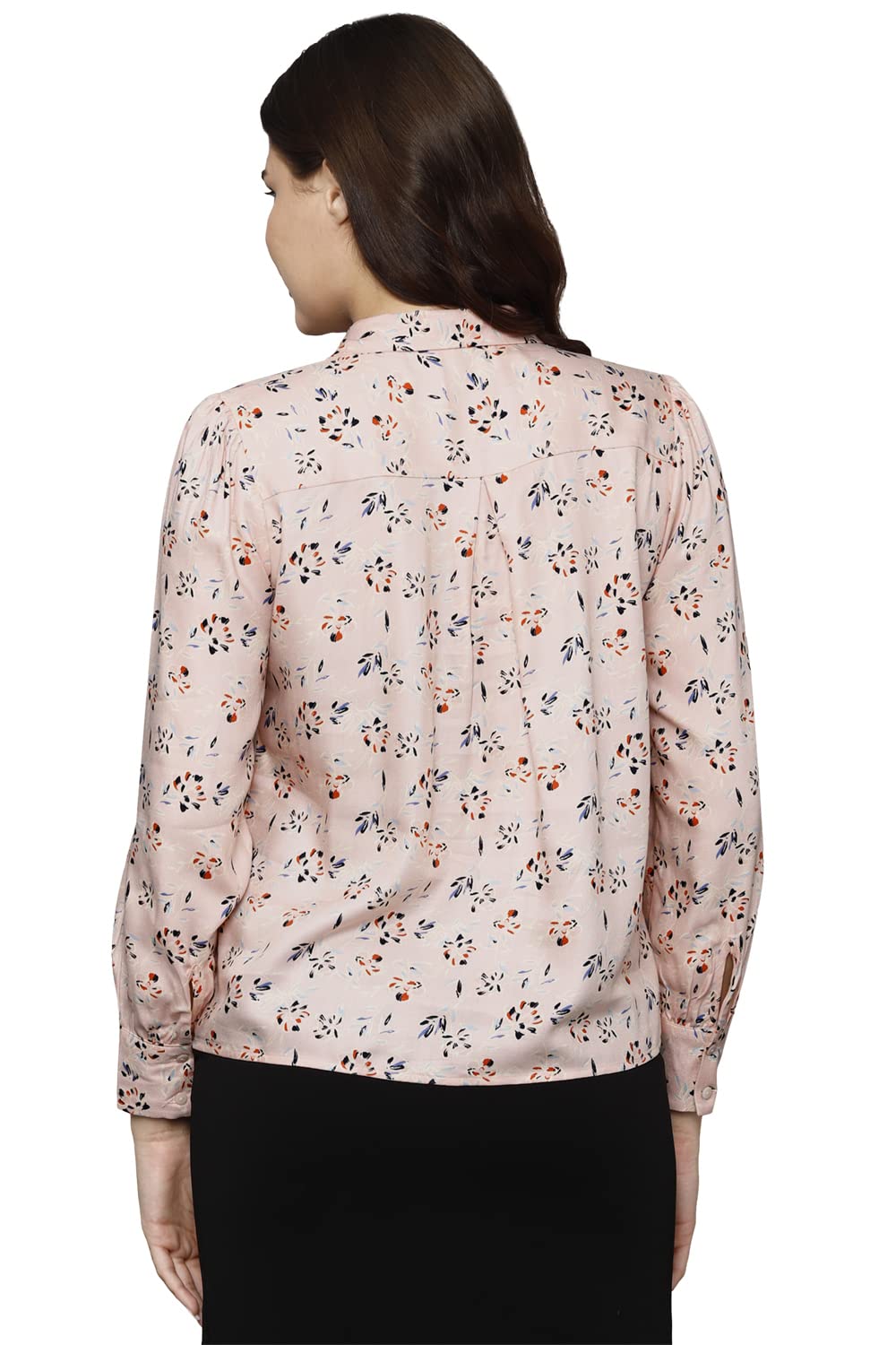 Allen Solly Women's PINK Printed Long Sleeve Casual Shirt