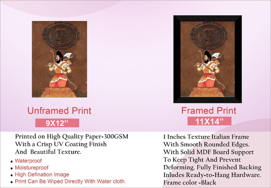 SAF paintings Lord Parshuram Black frame painting for Wall Decoration,Home and Office OL-SANFK33299