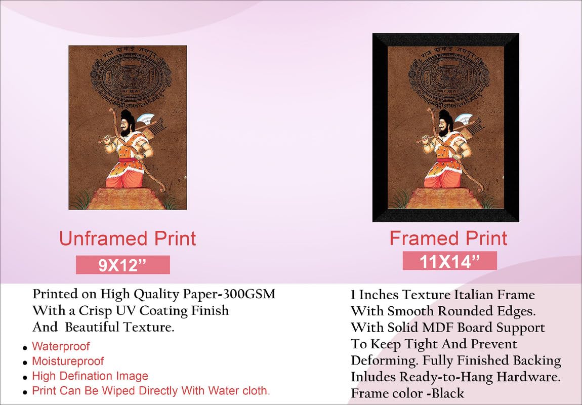 SAF paintings Lord Parshuram Black frame painting for Wall Decoration,Home and Office OL-SANFK33299