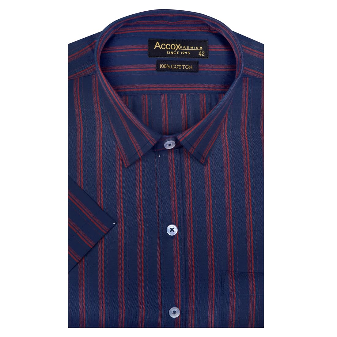 Accox Men's Cotton Striped Formal Shirt (B0C8J2LBKM)