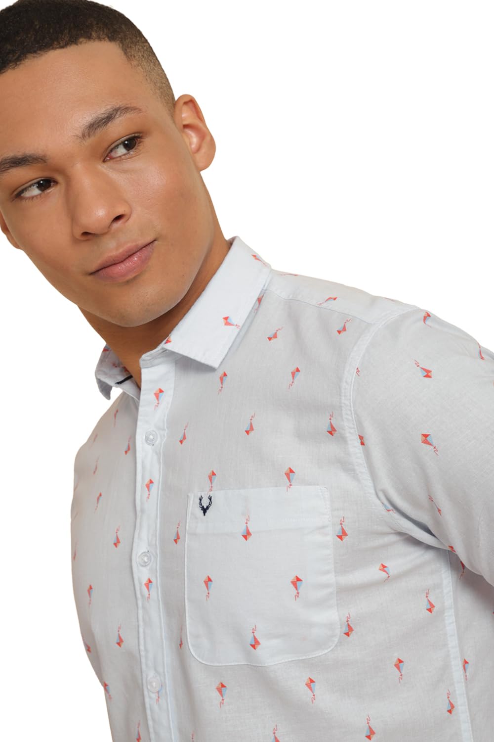 Allen Solly Men's Regular Fit Print Half Sleeves Casual Shirts