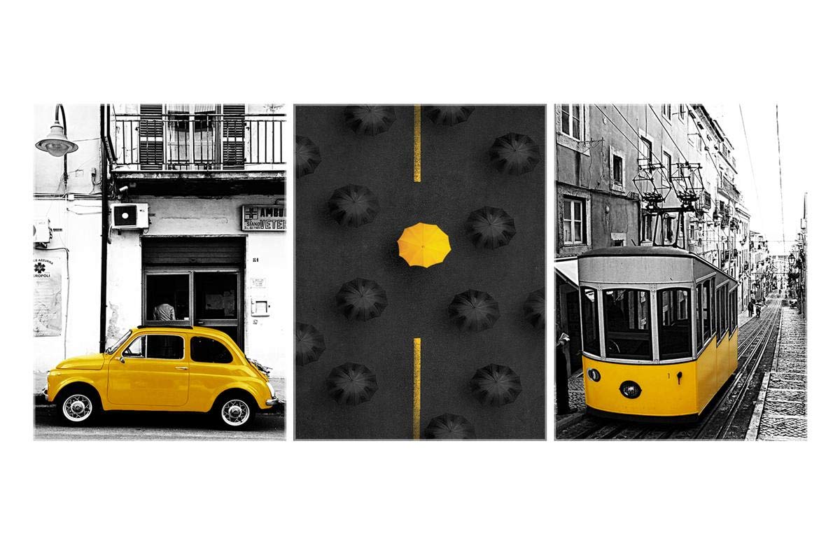 SAF paintings Multieffect UV Textured Panel Painting (Set of 3, 12 Inches X 27 Inches (SANFC12256) SANFC12256