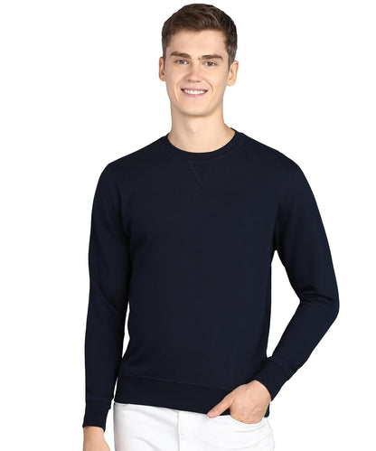 Buy Online Alan Jones Clothing Men's Crew Neck Solid Pure Cotton Sweatshirt
