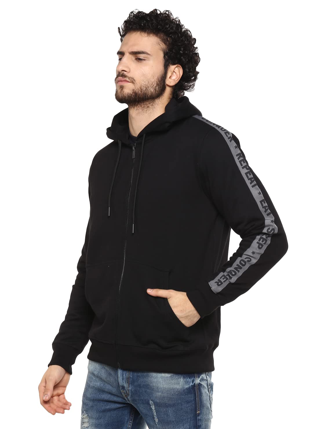 Alan Jones Clothing Men's Taped Cotton Hooded Sweatshirt-1