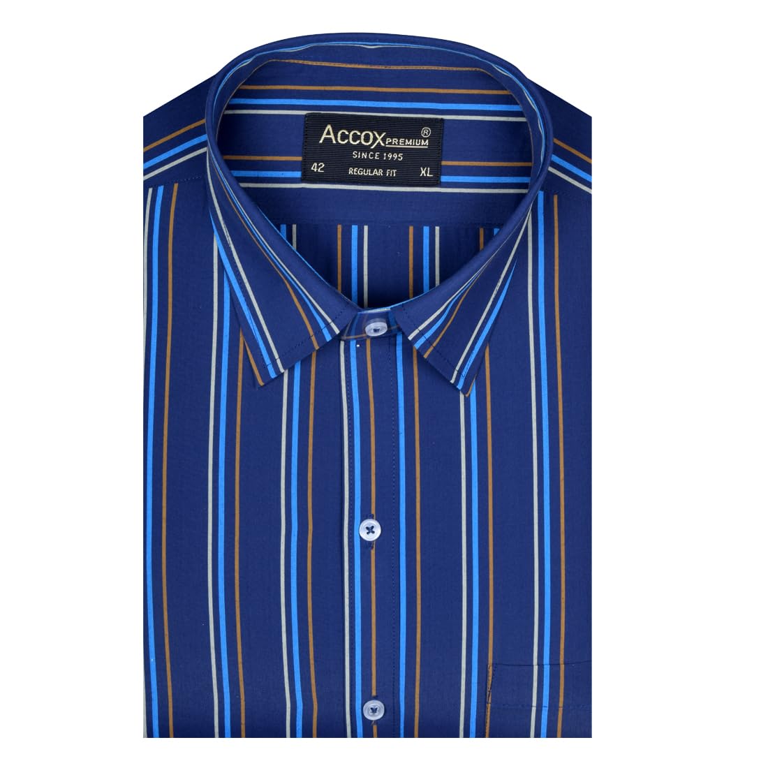ACCOX Men's Breathable Cotton Full Sleeves Regular Fit Striped Checkered Formal Shirt for Men (O_GCR375)