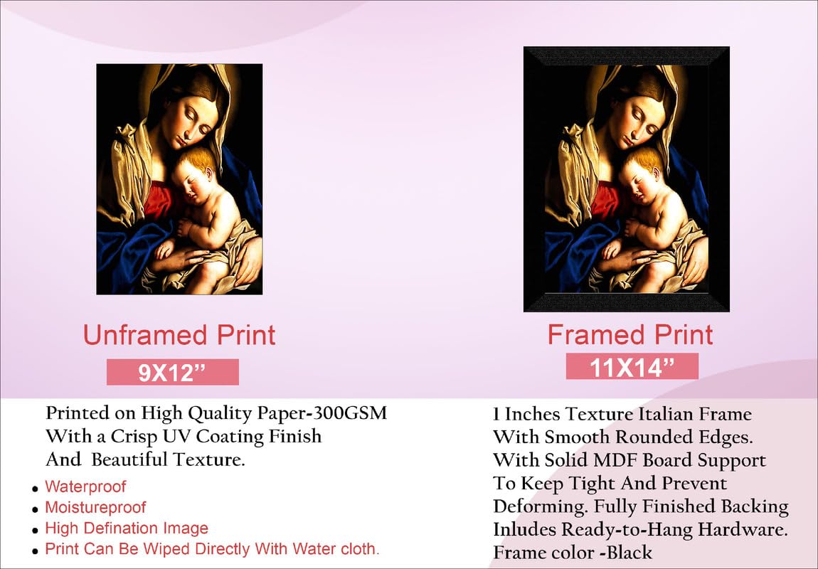 SAF paintings Lord Jesus and Mother Mary Black frame painting for Wall Decoration,Home and Office OL-SANFK33326