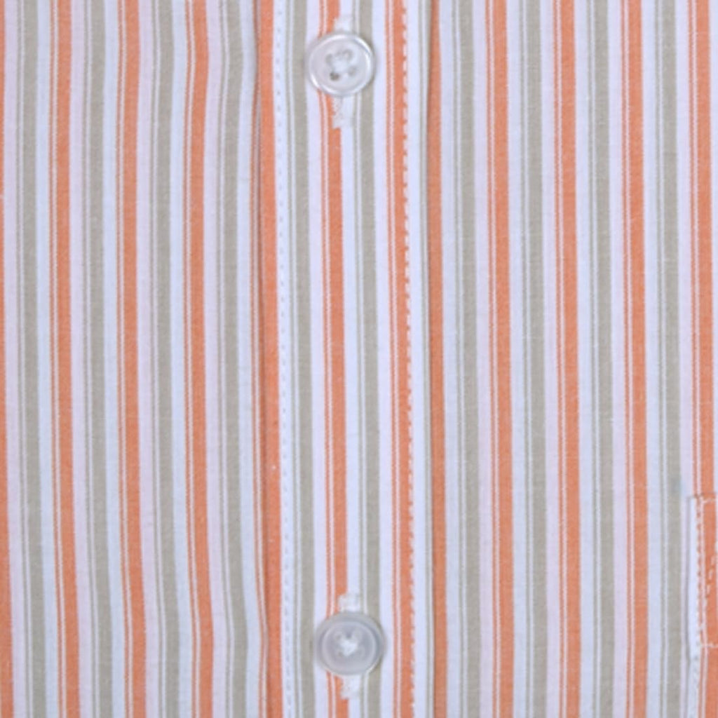 ACCOX Men's Breathable Cotton Half Sleeves Striped Regular Fit Formal Shirt for Men (O_GCR408)