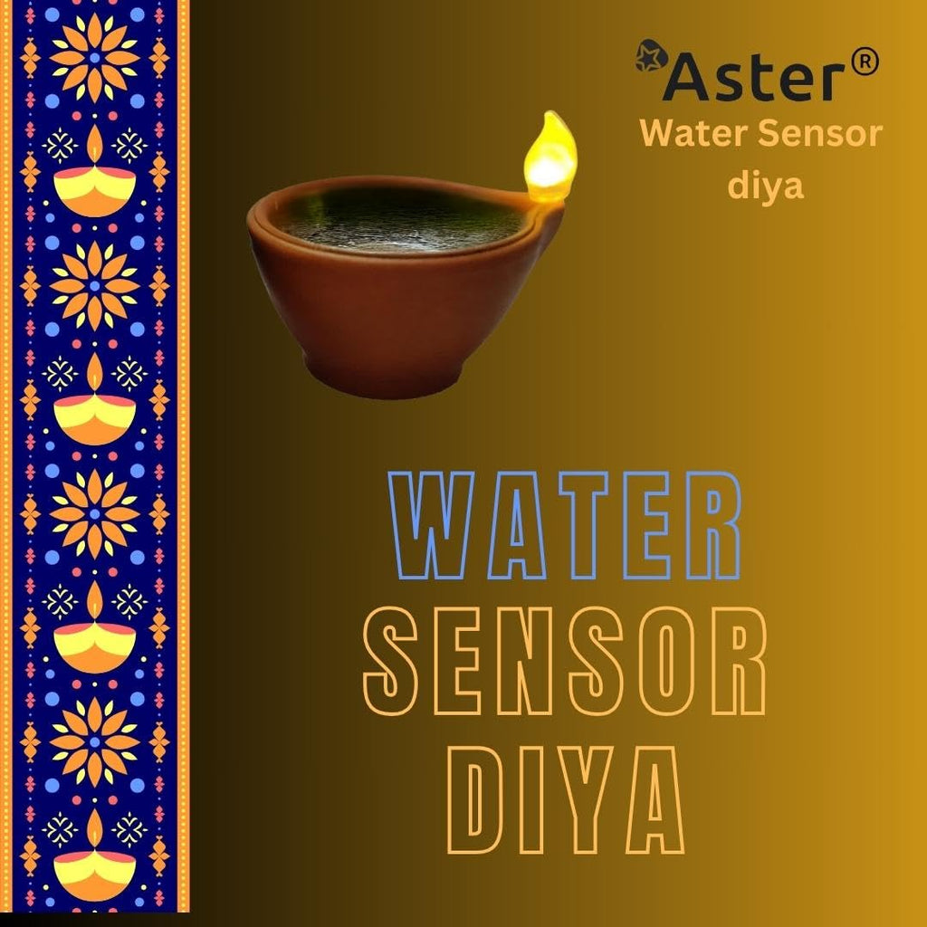 Aster Water Sensor LED Light Diyas / Deepak ( Pack of 12 ) / Flameless & Smokeless Warm Ambient Tea Light Candles for Diwali , New Year Home / Mandir Decoration ( Brown )