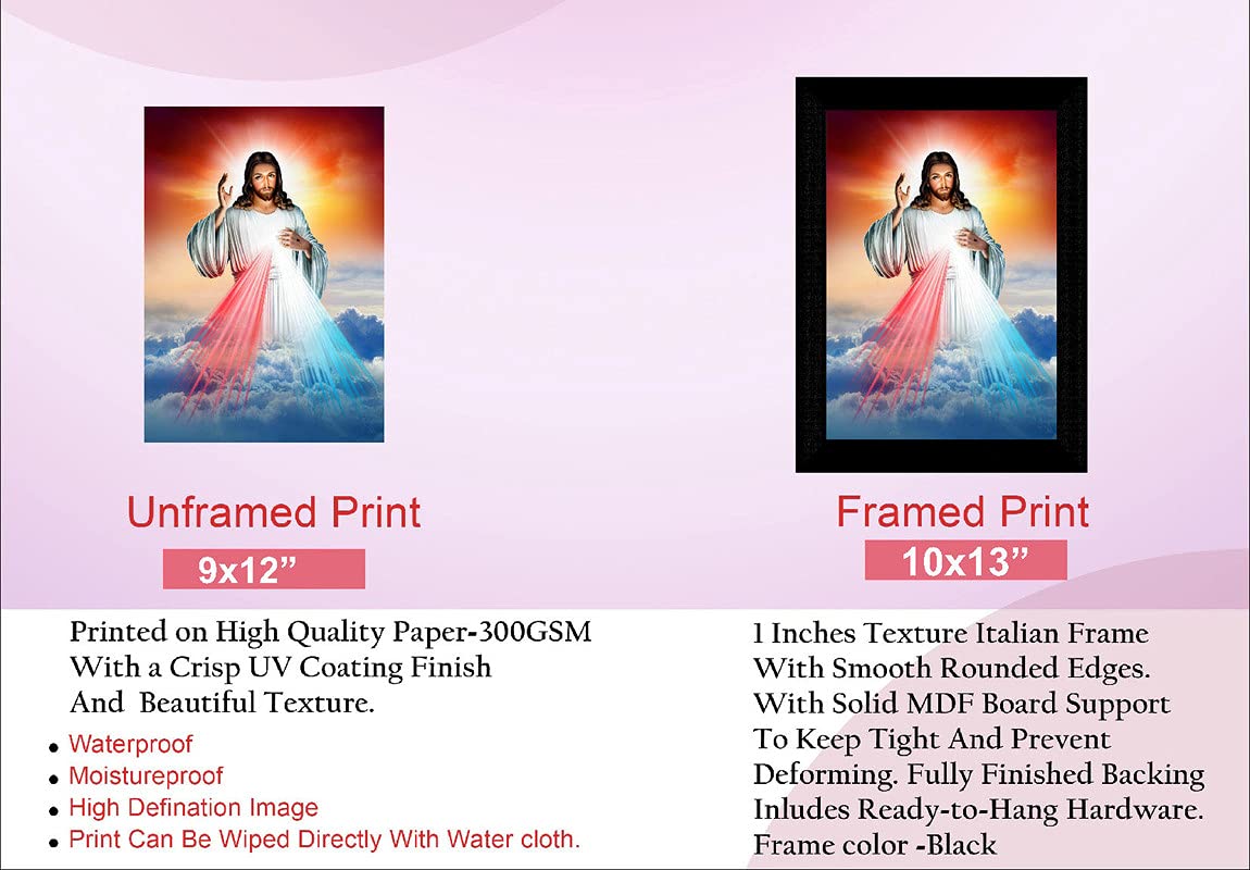 SAF Jesus Multi-Effect UV Textured Home Decorative Gift Item Framed Painting 10 Inch X 13 Inch SANFK30787